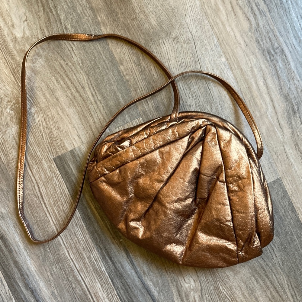 Vintage Californian Macasa Leather Metallic Bronze Purse